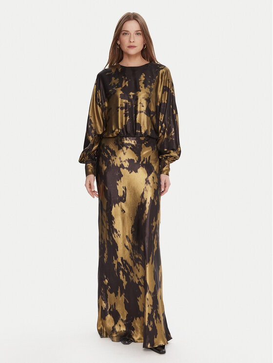 Lola Casademunt by Maite Коктейлна рокля MF2516002 Златист Regular Fit цвят на ниска цена