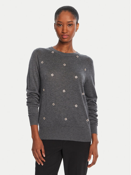 Lola Casademunt by Maite Пуловер MF2511012 Сив Regular Fit цвят на ниска цена