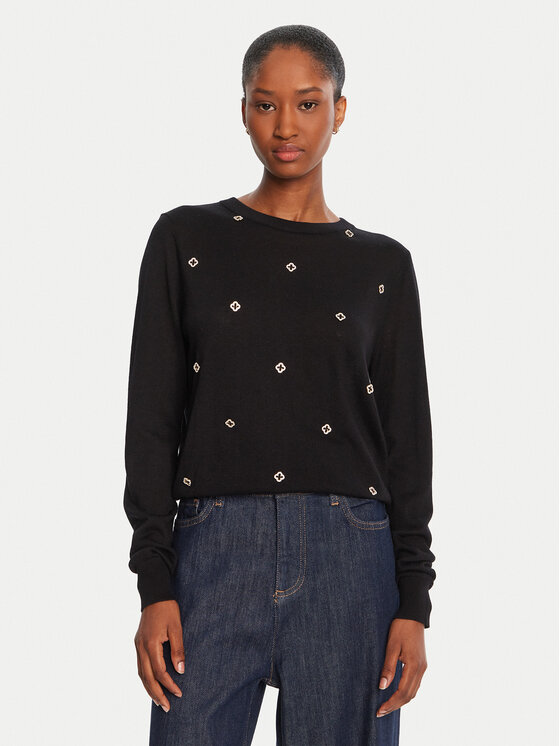 Lola Casademunt by Maite Пуловер MF2511012 Черен Regular Fit цвят на ниска цена