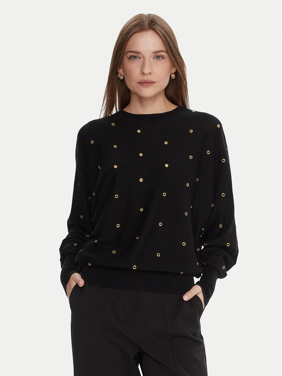 Lola Casademunt by Maite Пуловер MF2511023 Черен Oversize цвят на ниска цена