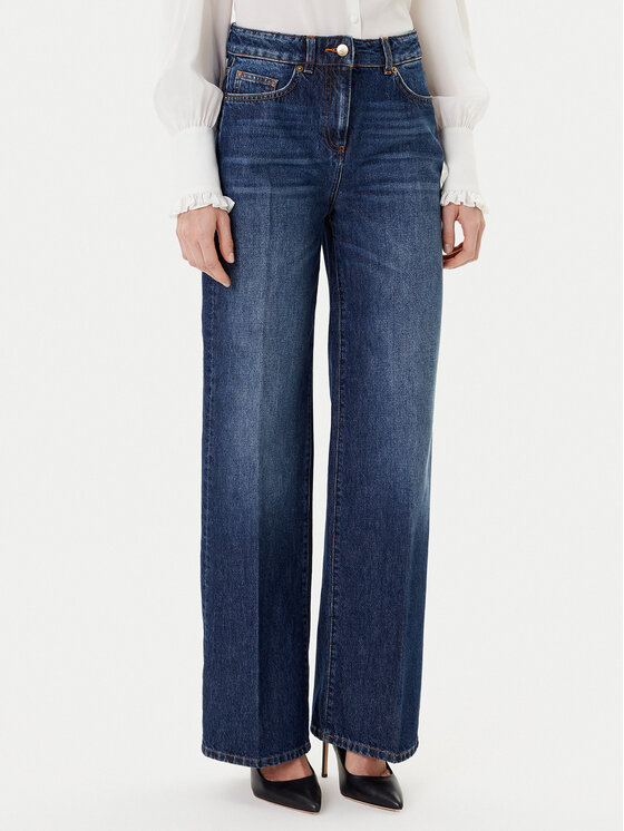 Luisa Spagnoli Дънки Ortografia 542372 Тъмносин Wide Leg цвят на ниска цена