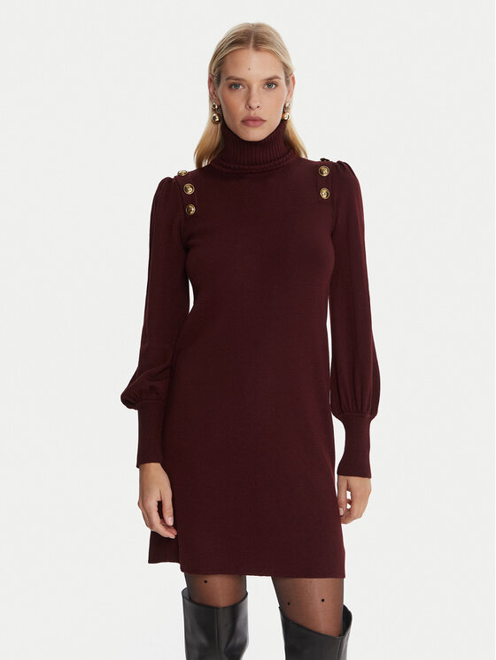 Luisa Spagnoli Плетена рокля Moduno 100056 Бордо Regular Fit цвят на ниска цена