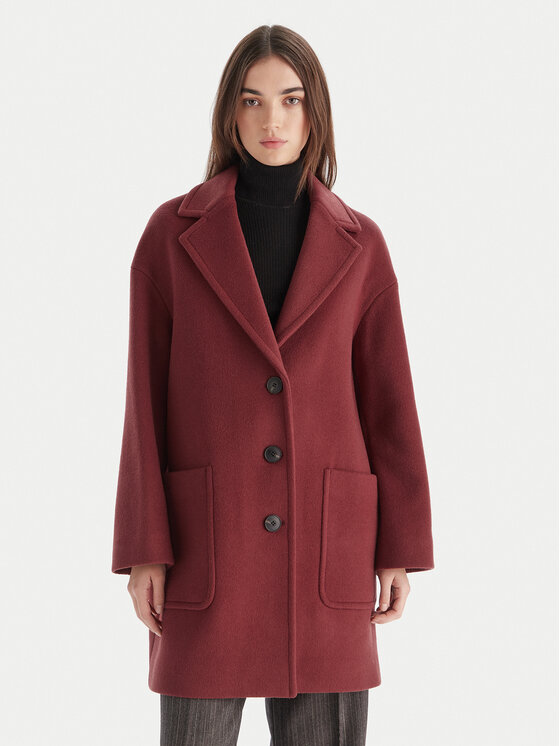 MAX&Co. Вълнено палто 2526016023200 Бордо Regular Fit цвят на ниска цена
