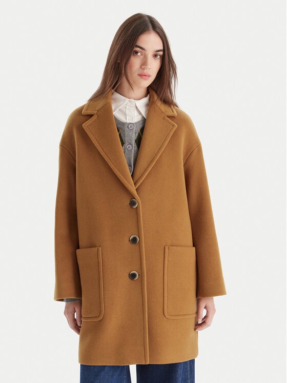 MAX&Co. Вълнено палто 2526016023200 Кафяв Regular Fit цвят на ниска цена