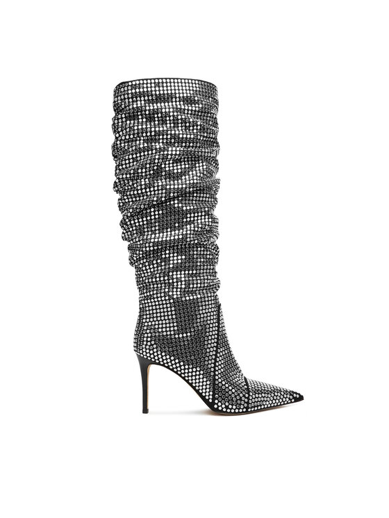MICHAEL Michael Kors Ботуши Dawn Heeled Boot 40F5DWHB7S Сребрист цвят на ниска цена