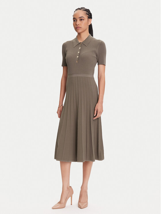 MICHAEL Michael Kors Плетена рокля MT5834F33D Бежов Regular Fit цвят на ниска цена