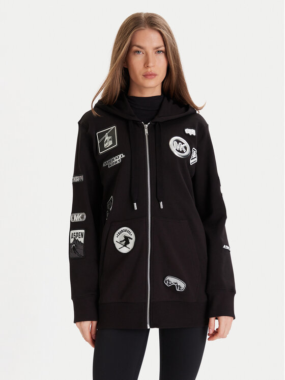 MICHAEL Michael Kors Суитшърт MF551WQ4MY Черен Relaxed Fit цвят на ниска цена