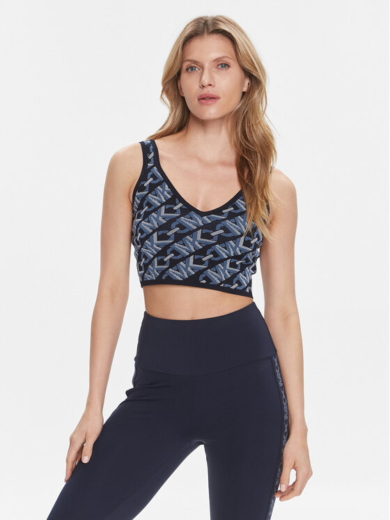 MICHAEL Michael Kors топ MR460U19Z6 Тъмносин Slim Fit цвят на ниска цена