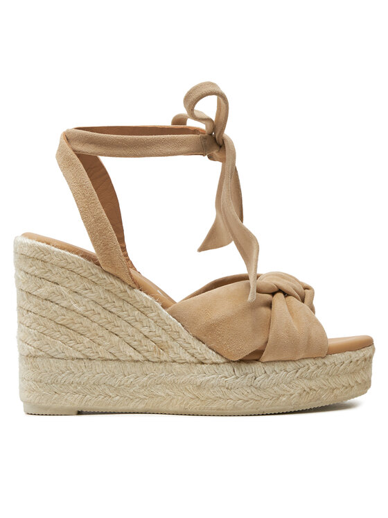 Manebi Еспадрили Hamptons Wedge Espadrilles With Knot M 1.1 WS Бежов цвят на ниска цена