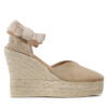 Manebi Еспадрили Heart-Shaped Wedge Espadrilles M 1.1 WH Бежов цвят на ниска цена