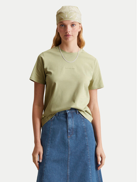 Marc O'Polo Denim Тишърт 500 0006 452 Зелен Regular Fit цвят на ниска цена