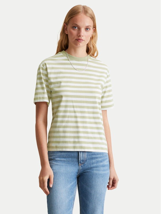 Marc O'Polo Denim Тишърт 500 0006 509 Зелен Relaxed Fit цвят на ниска цена