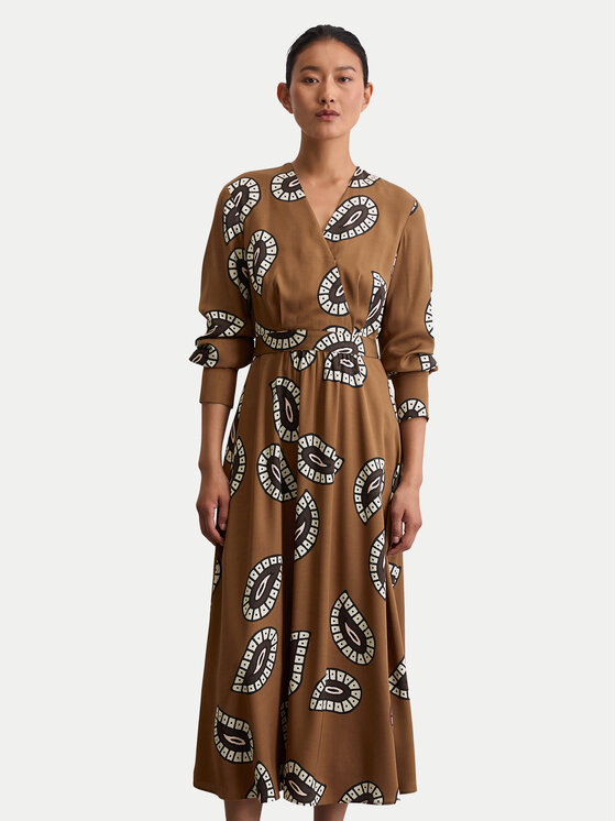 Marc O'Polo Ежедневна рокля 508 1208 21495 Кафяв Flared Fit цвят на ниска цена