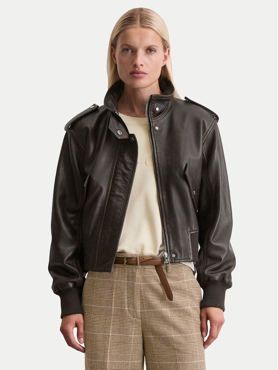 Marc O'Polo Кожено яке 508 7018 73009 Кафяв Regular Fit цвят на ниска цена