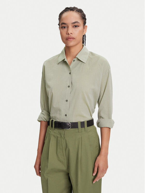 Marc O'Polo Риза 506 0995 42061 Зелен Relaxed Fit цвят на ниска цена