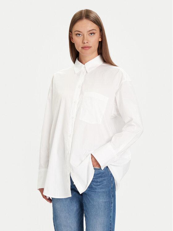 Marc O'Polo Риза 508 1134 42221 Бял Boyfriend Fit цвят на ниска цена