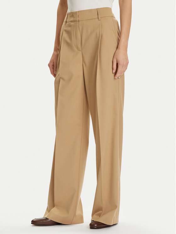 Marc O'Polo Текстилни панталони 508 0062 10135 Бежов Wide Fit цвят на ниска цена