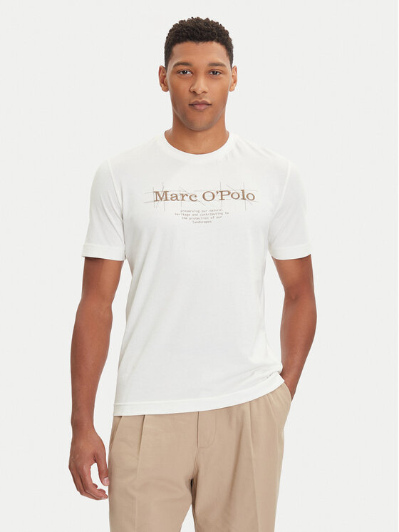 Marc O'Polo Тишърт 528 2305 51196 Екрю Regular Fit цвят на ниска цена
