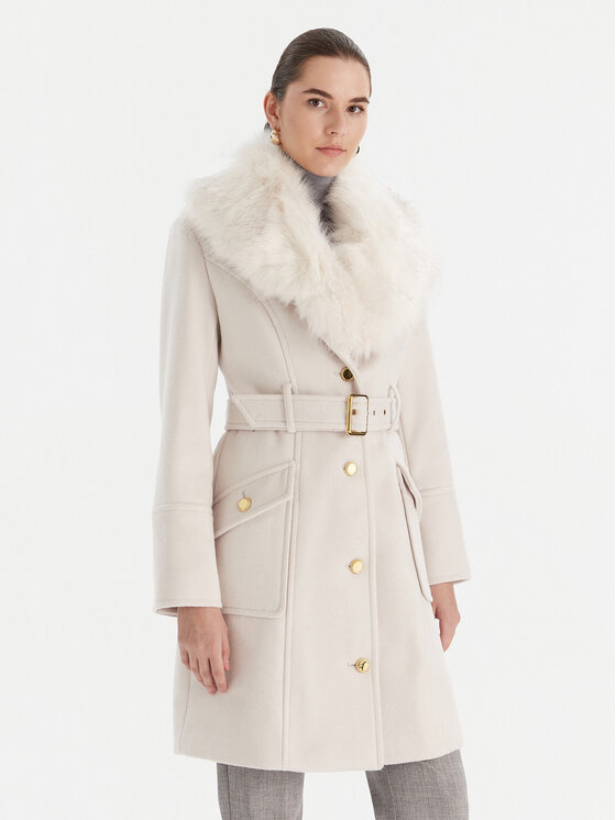 Marciano Guess Вълнено палто 5BGL26 1799Z Екрю Regular Fit цвят на ниска цена