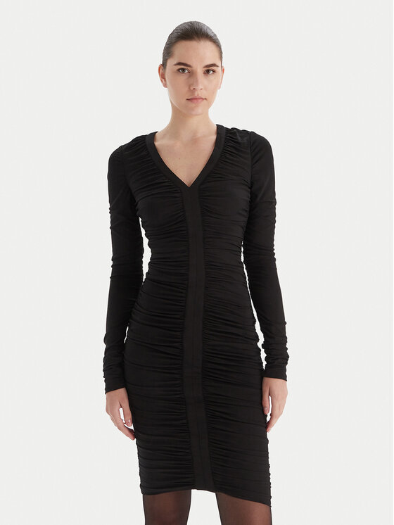 Marciano Guess Коктейлна рокля 5BGK25 6257A Черен Slim Fit цвят на ниска цена