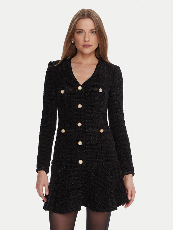 Marciano Guess Коктейлна рокля 5BGK36 7394A Черен Regular Fit цвят на ниска цена