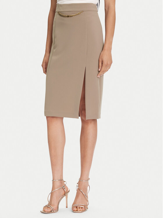 Marciano Guess Миди пола 5YGD07 7357A Бежов Regular Fit цвят на ниска цена