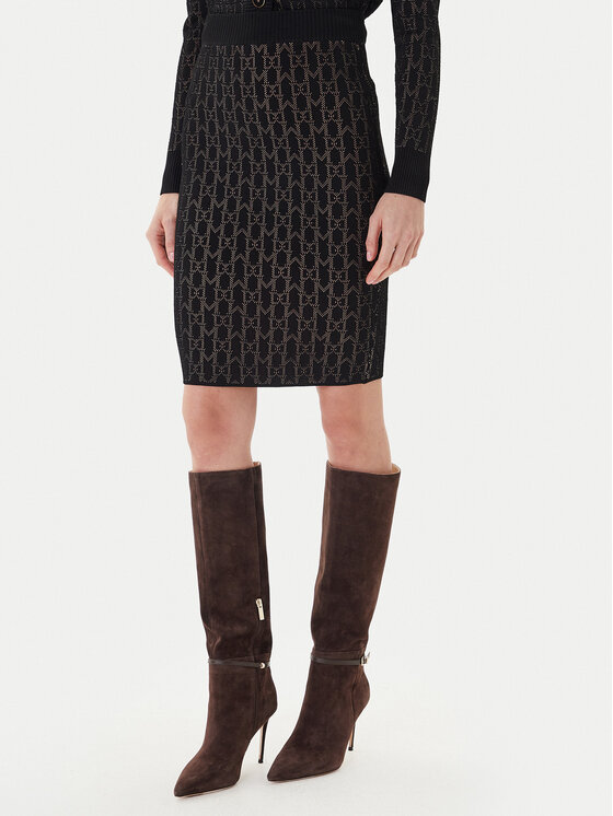 Marciano Guess Мини пола 5YGD16 5877Z Черен Slim Fit цвят на ниска цена