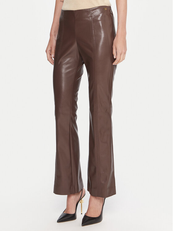 Marciano Guess Панталони от имитация на кожа 5BGB09 7389A Кафяв Slim Fit цвят на ниска цена