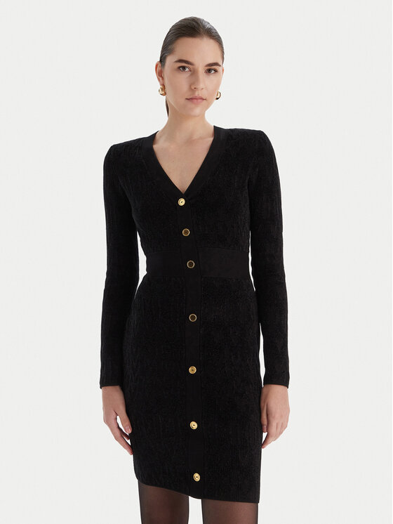 Marciano Guess Плетена рокля 5BGK04 5661Z Черен Slim Fit цвят на ниска цена