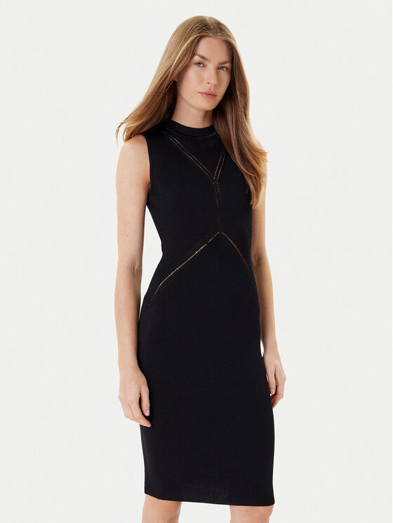 Marciano Guess Плетена рокля 5YGK18 5876Z Черен Slim Fit цвят на ниска цена