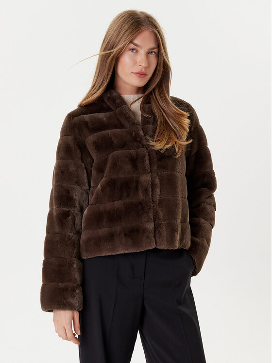 Marella Кожено палто Carpazi 2525456011 Кафяв Regular Fit цвят на ниска цена