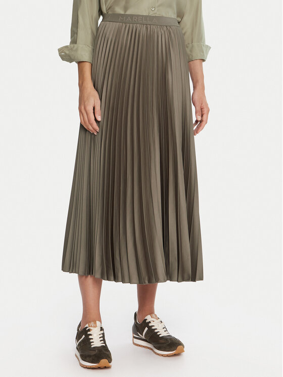 Marella Плисирана пола Pontiac 2523106045 Зелен Regular Fit цвят на ниска цена