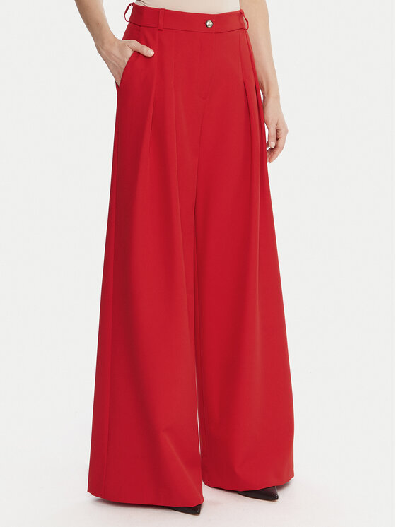 Maryley Текстилни панталони 25IB579/43MA Червен Regular Fit цвят на ниска цена