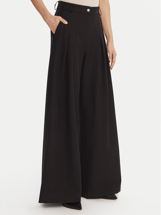 Maryley Текстилни панталони 25IB579/43NE Черен Regular Fit цвят на ниска цена