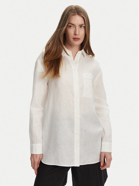 Max Mara Leisure Риза Noel 2516111018 Бял Regular Fit цвят на ниска цена