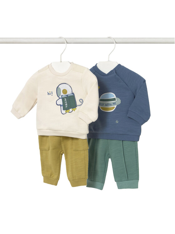 Mayoral komplet_2_par_spodni_dresowych_i_2_bluz 2639 Зелен Regular Fit цвят на ниска цена