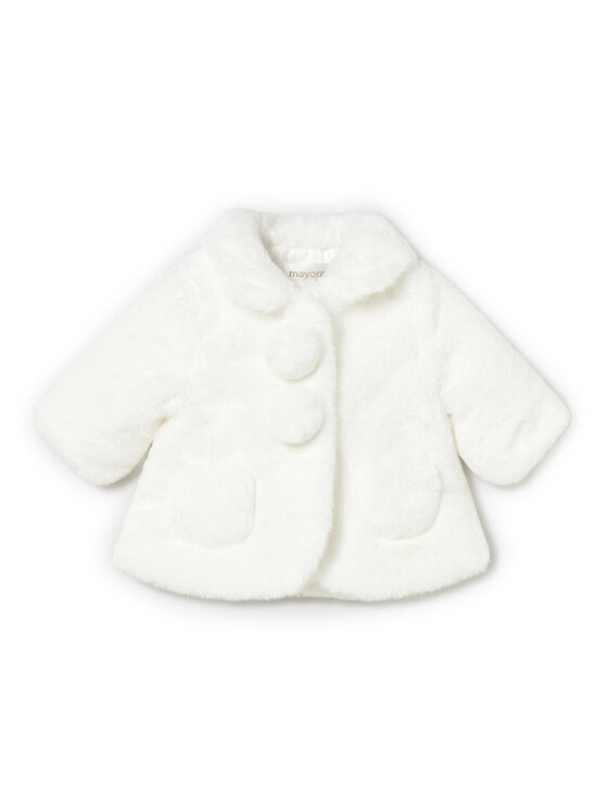 Mayoral Кожено палто 2402 Екрю Regular Fit цвят на ниска цена