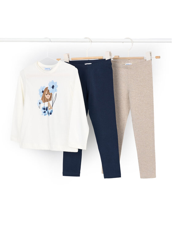 Mayoral Комплект 2 чифта клинове и блузка 4724 Цветен Slim Fit цвят на ниска цена