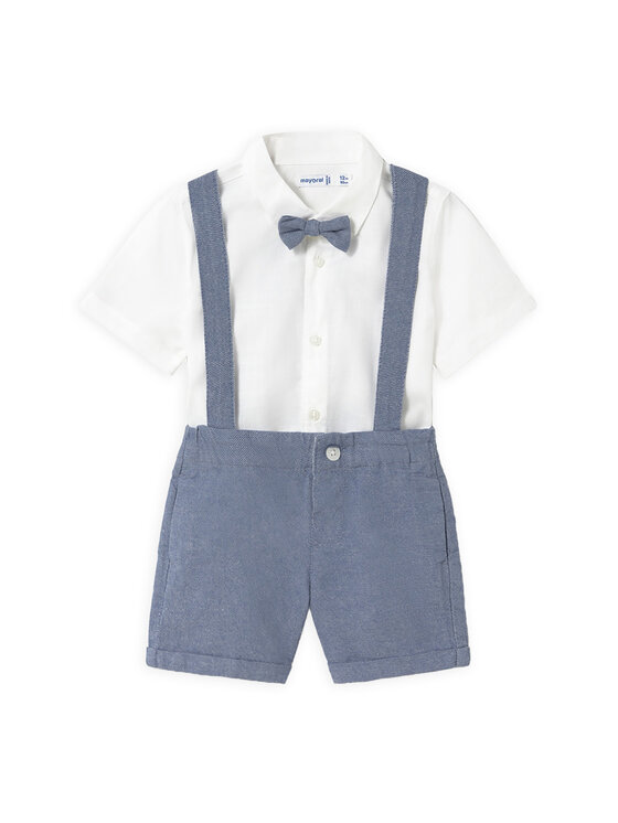 Mayoral Комплект от риза и текстилни шорти 1250 Син Regular Fit цвят на ниска цена