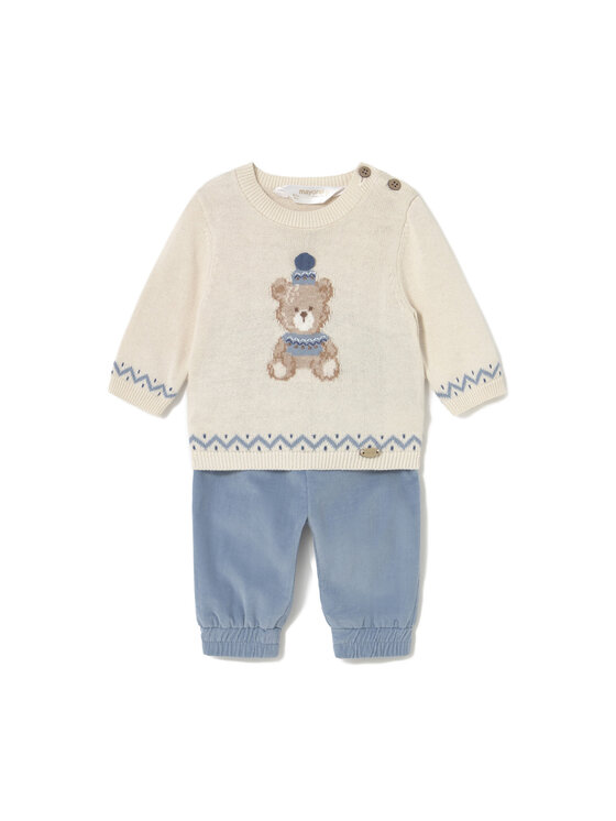 Mayoral Комплект пуловер и платнени панталони 2580 Син Regular Fit цвят на ниска цена