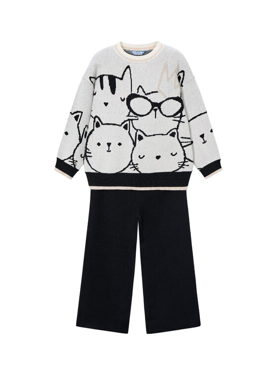 Mayoral Комплект пуловер и платнени панталони 4583 Бежов Regular Fit цвят на ниска цена