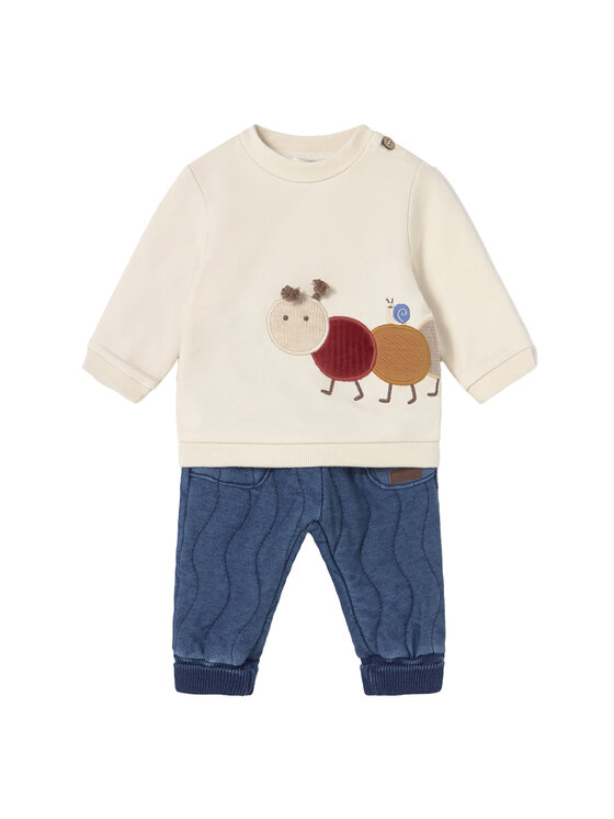 Mayoral Комплект суитшърт и панталон от плат 2584 Екрю Regular Fit цвят на ниска цена