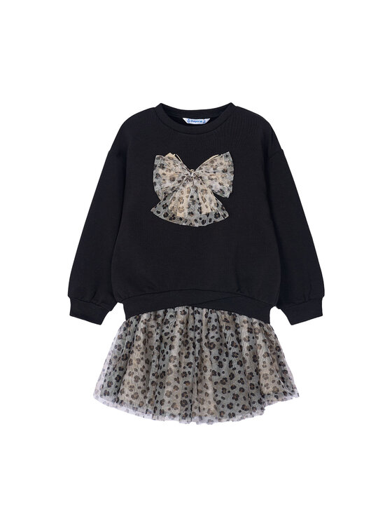 Mayoral Комплект суитшърт и пола 4936 Черен Regular Fit цвят на ниска цена