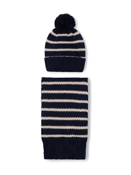 Mayoral Комплект шал и шапка 10070 Тъмносин цвят на ниска цена