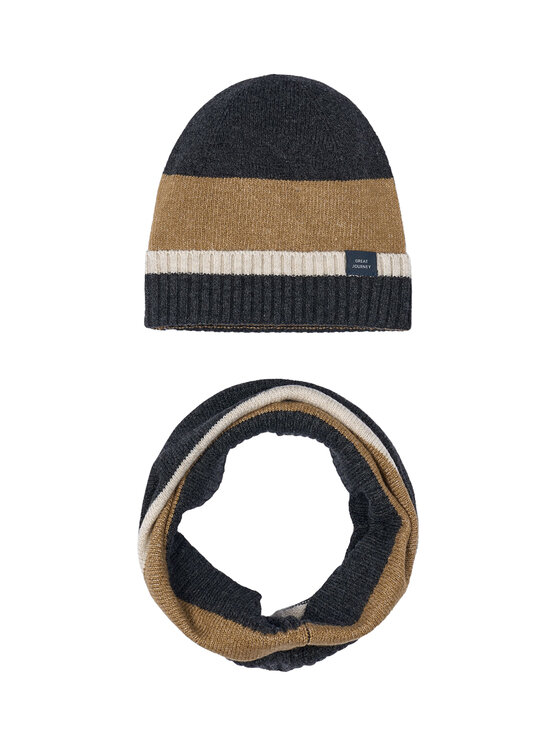 Mayoral Комплект шапка и шал тип комин 10069 Кафяв цвят на ниска цена