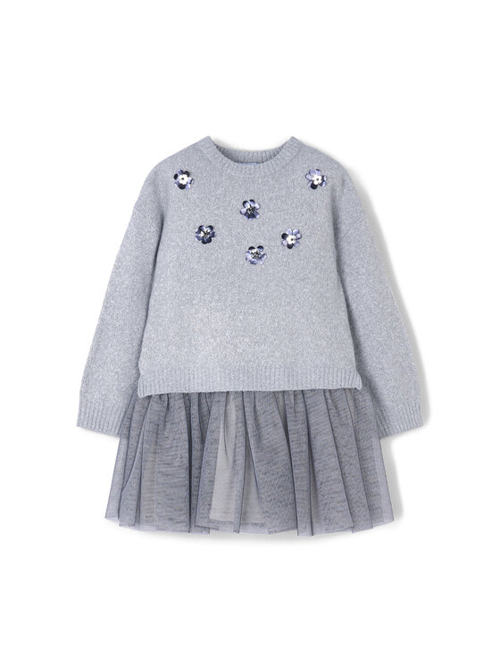 Mayoral Плетена рокля 4918 Сив Regular Fit цвят на ниска цена