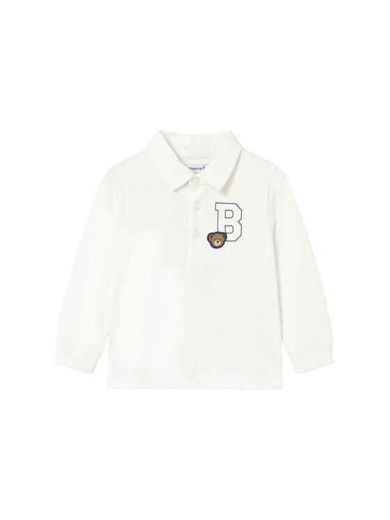 Mayoral Тениска с яка и копчета 2101 Екрю Regular Fit цвят на ниска цена