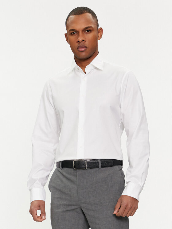 Michael Kors Риза MD0MD91514 Бял Slim Fit цвят на ниска цена