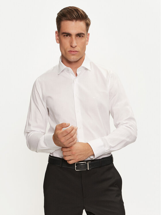 Michael Kors Риза MK0DS01294 Бял Slim Fit цвят на ниска цена