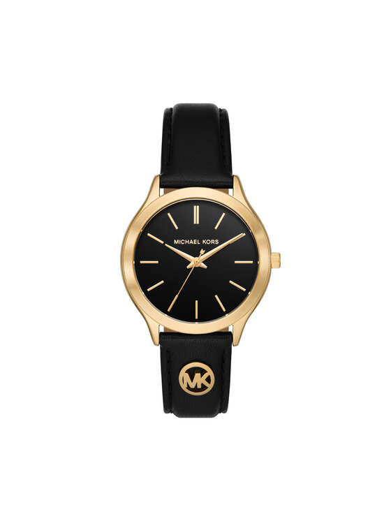 Michael Kors Часовник Slim Runway MK7553 Черен цвят на ниска цена